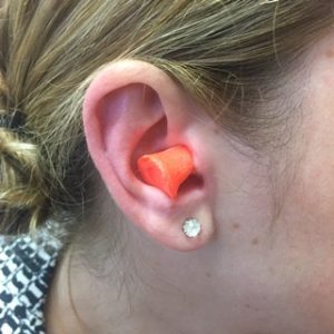 Improper hearing plug placement